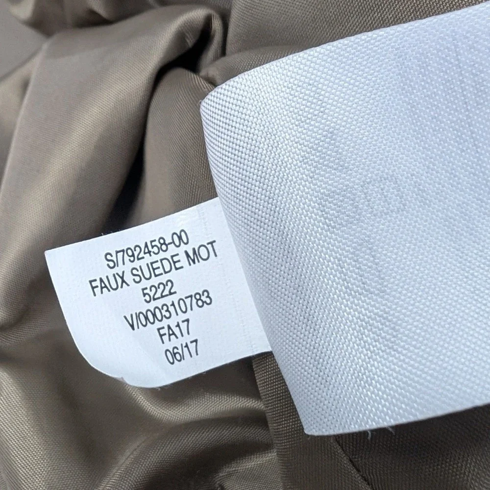 Banana Republic Vegan‎ Suede Moto Jacket Women's M Asymmetrical Zip Biker